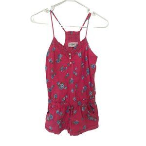 ABERCROMBIE KIDS Pink Floral Pattern Romper Girl's Size Medium Summer Outfit wit